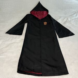 HALLOWEEN Harry Potter Gryffindor Black Cape Cloak Coat Pointed Hood Adult L